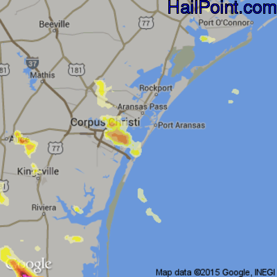 Hail Map for Corpus Christi, TX Region on April 20, 2012