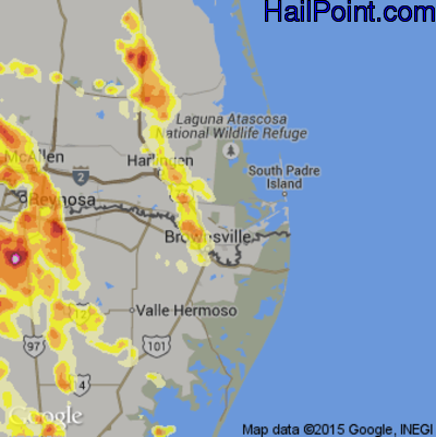 Hail Map for Brownsville, TX Region on April 20, 2012