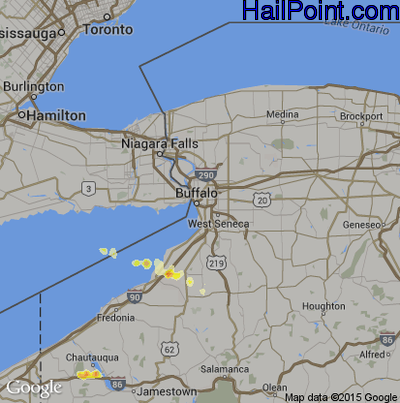 Hail Map for Buffalo, NY Region on May 2, 2012 