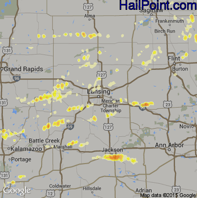 Hail Map for Lansing, MI Region on May 3, 2012 