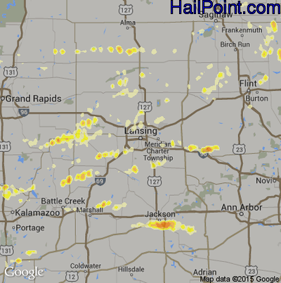 Hail Map for Lansing, MI Region on May 3, 2012
