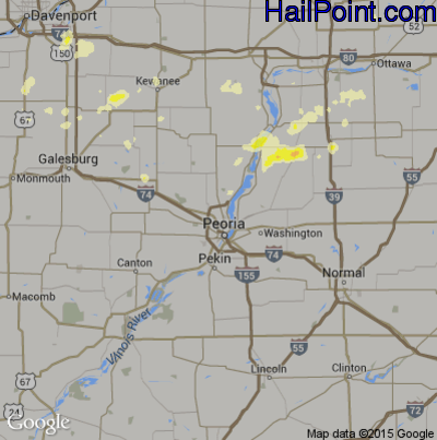 Hail Map for Peoria, IL Region on May 4, 2012 