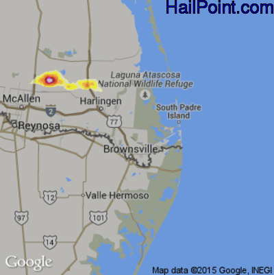 Hail Map for Brownsville, TX Region on May 10, 2012 