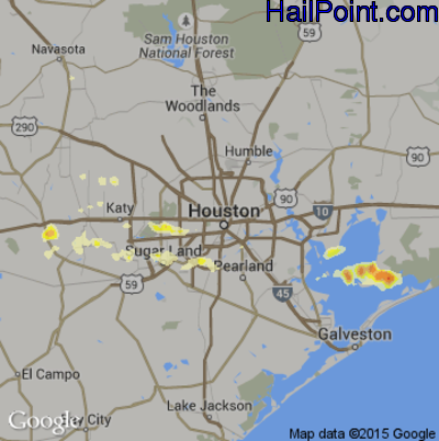 Hail Map for Houston, TX Region on May 11, 2012