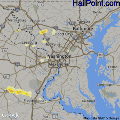 Hail Map for Washington, DC Region on June 30, 2012 