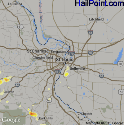 Hail Map for St. Louis, MO Region on September 6, 2012 