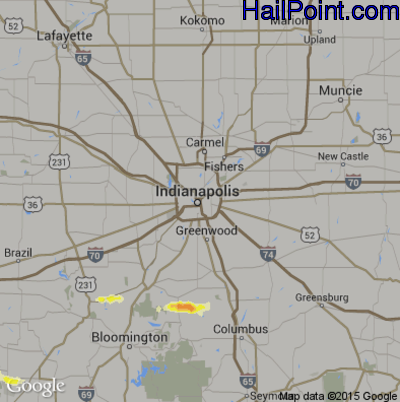 Hail Map for Indianapolis, IN Region on April 17, 2013