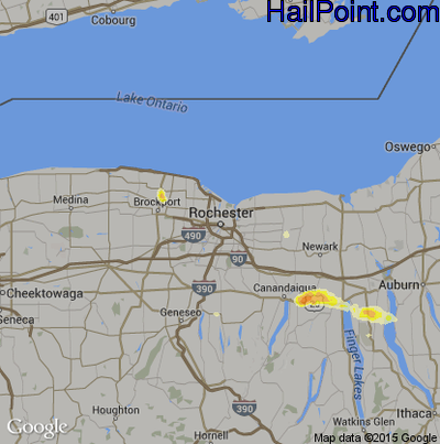 Hail Map for Rochester, NY Region on May 21, 2013