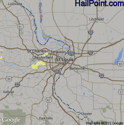 Hail Map for St. Louis, MO Region on June 17, 2013 