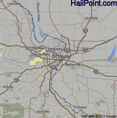 Hail Map for St. Louis, MO Region on June 17, 2013