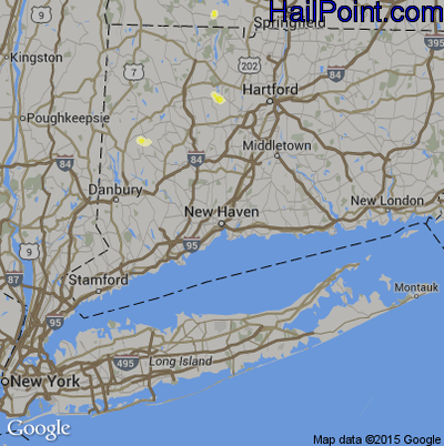 Hail Map for New Haven, CT Region on June 18, 2013