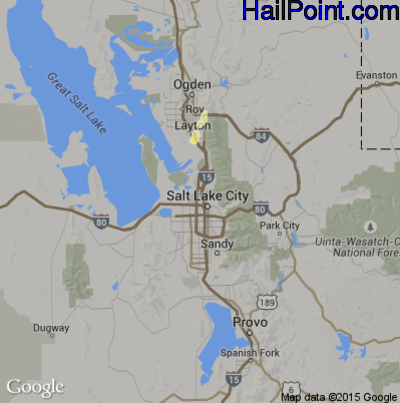 Hail Map for Salt Lake City, UT Region on August 24, 2013