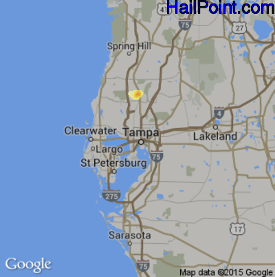 Hail Map for Tampa, FL Region on September 6, 2013