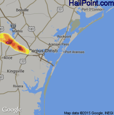 Hail Map for Corpus Christi, TX Region on April 4, 2014