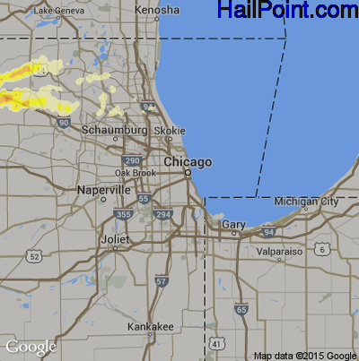 Hail Map for Chicago, IL Region on April 12, 2014