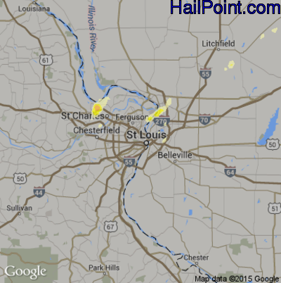 Hail Map for St. Louis, MO Region on April 28, 2014