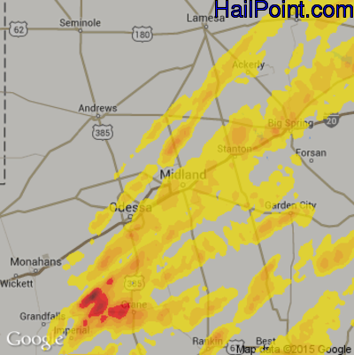 Hail Map for Midland, TX Region on May 7, 2014