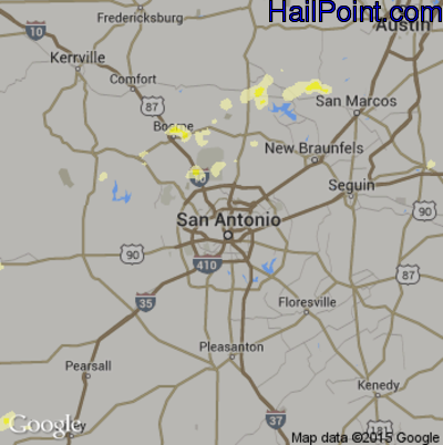Hail Map for San Antonio, TX Region on May 9, 2014