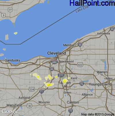 Hail Map for Cleveland, OH Region on May 12, 2014