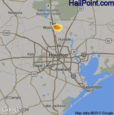 Hail Map for Houston, TX Region on June 12, 2014