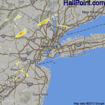 Hail Map for New York, NY Region on July 3, 2014