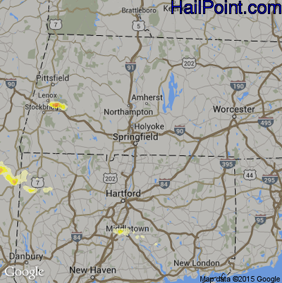 Hail Map for Springfield, MA Region on May 20, 2015