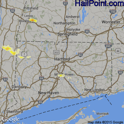 Hail Map for Hartford, CT Region on May 20, 2015