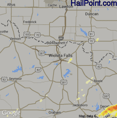Hail Map for Wichita Falls, TX Region on November 5, 2015