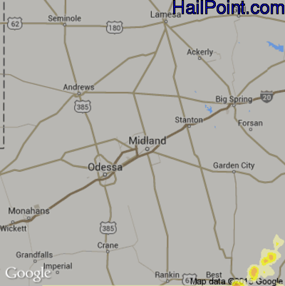 Hail Map for Midland, TX Region on December 27, 2015 