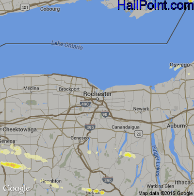 Hail Map for Rochester, NY Region on June 21, 2016 