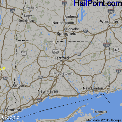 Hail Map for Hartford, CT Region on July 1, 2016
