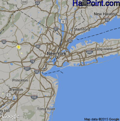Hail Map for New York, NY Region on July 8, 2016