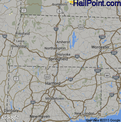 Hail Map for Springfield, MA Region on August 13, 2016
