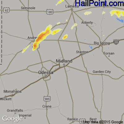Hail Map for Midland, TX Region on November 2, 2016