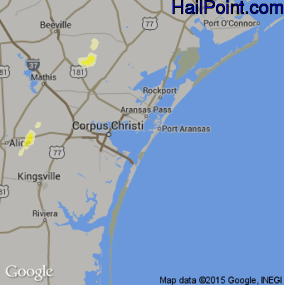 Hail Map for Corpus Christi, TX Region on November 18, 2016