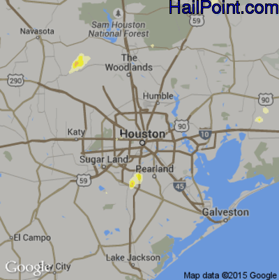 Hail Map for Houston, TX Region on January 20, 2017