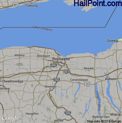 Hail Map for Rochester, NY Region on March 18, 2017