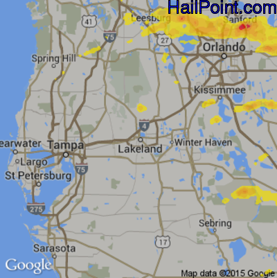Hail Map for Lakeland, FL Region on April 4, 2017