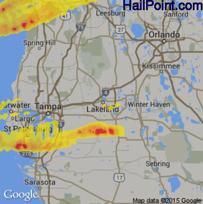Hail Map for Lakeland, FL Region on April 6, 2017