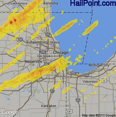 Hail Map for Chicago, IL Region on April 10, 2017 