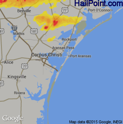 Hail Map for Corpus Christi, TX Region on April 30, 2017