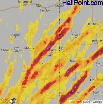 Hail Map for Clovis, NM Region on May 9, 2017