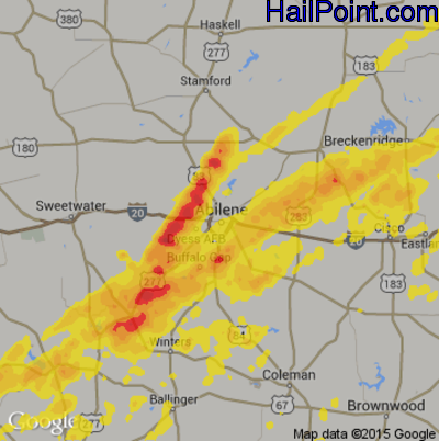 Hail Map for Abilene, TX Region on May 11, 2017