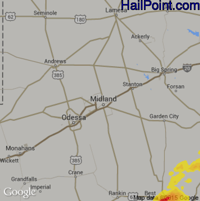 Hail Map for Midland, TX Region on May 11, 2017