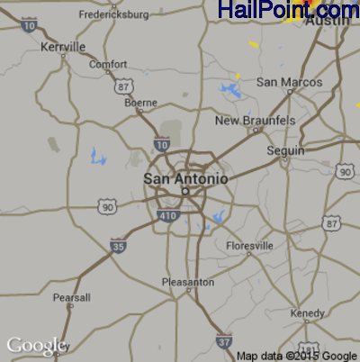 Hail Map for San Antonio, TX Region on May 11, 2017