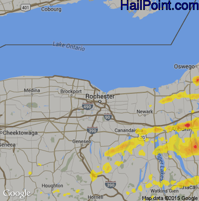 Hail Map for Rochester, NY Region on May 18, 2017 