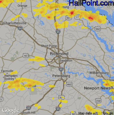 Hail Map for Richmond, VA Region on May 19, 2017