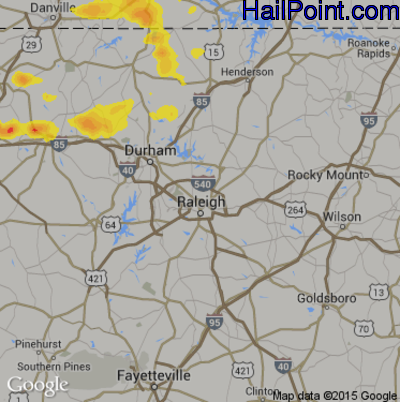 Hail Map for Raleigh, NC Region on May 19, 2017 