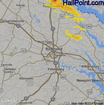Hail Map for Richmond, VA Region on May 30, 2017