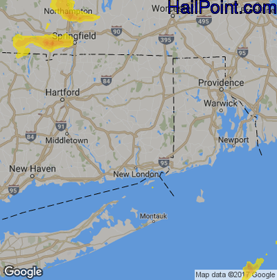 Hail Map for Norwich, CT Region on May 31, 2017